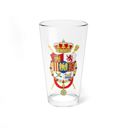 Middle Coat of Arms of Joseph Bonaparte as King of Spain type 2 (Spain) (Coat of Arms) Pint Glass 16oz 16oz - Go Mug Yourself