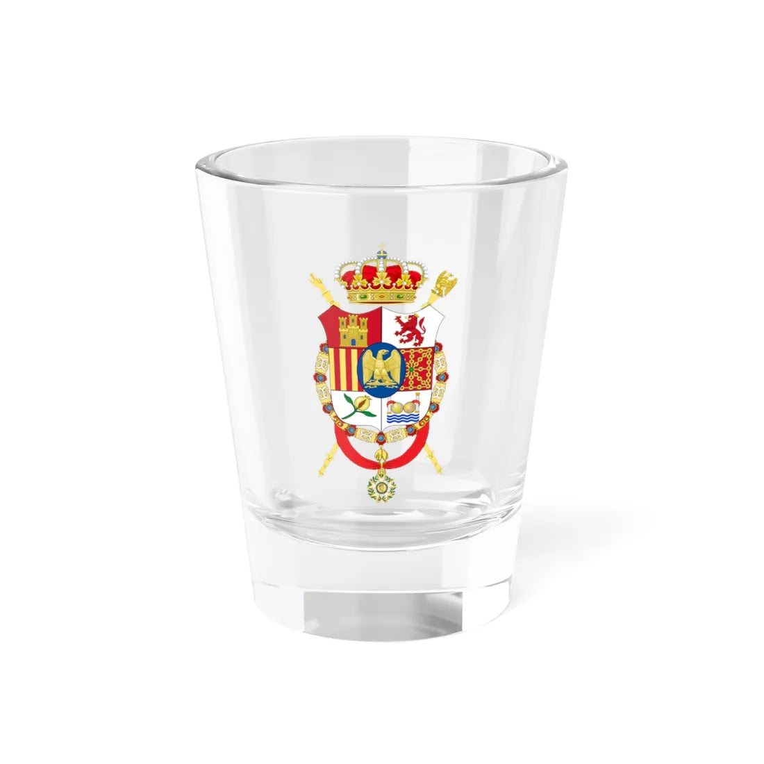Middle Coat of Arms of Joseph Bonaparte as King of Spain type 2 (Spain) (Coat of Arms) Shot Glass 1.5oz 1.5oz - Go Mug Yourself