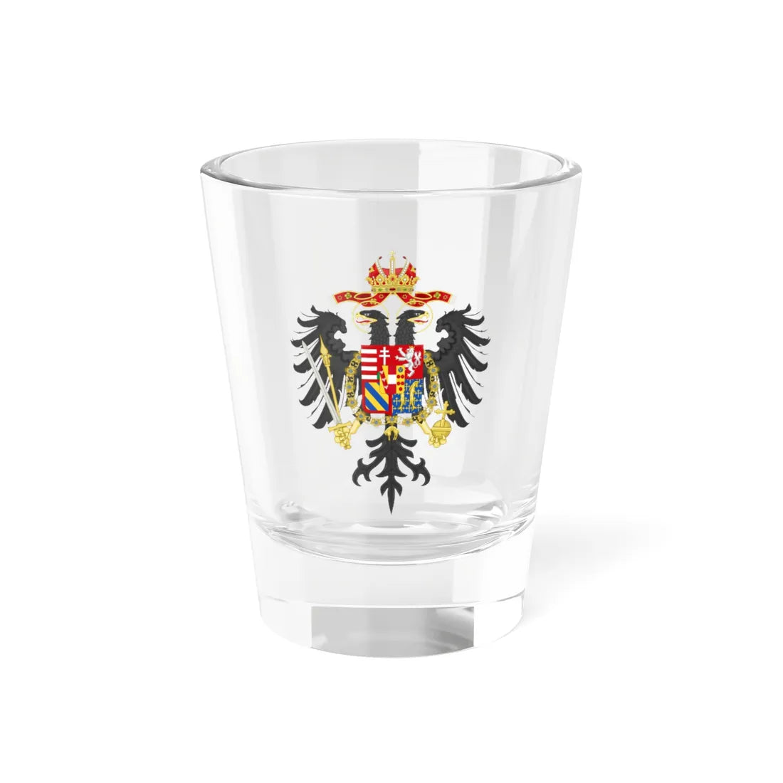 Middle Coat of Arms of Leopold II and Francis II Holy Roman Emperors (Austria) (Coat of Arms) Shot Glass 1.5oz 1.5oz - Go Mug Yourself