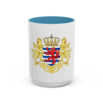 Middle coat of arms of Luxembourg - Accent Coffee Mug 15oz Light Blue - Go Mug Yourself