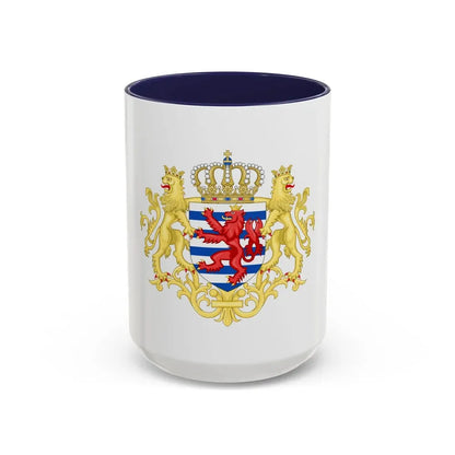 Middle coat of arms of Luxembourg - Accent Coffee Mug 15oz Navy - Go Mug Yourself