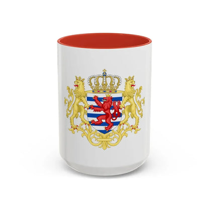 Middle coat of arms of Luxembourg - Accent Coffee Mug 15oz Red - Go Mug Yourself