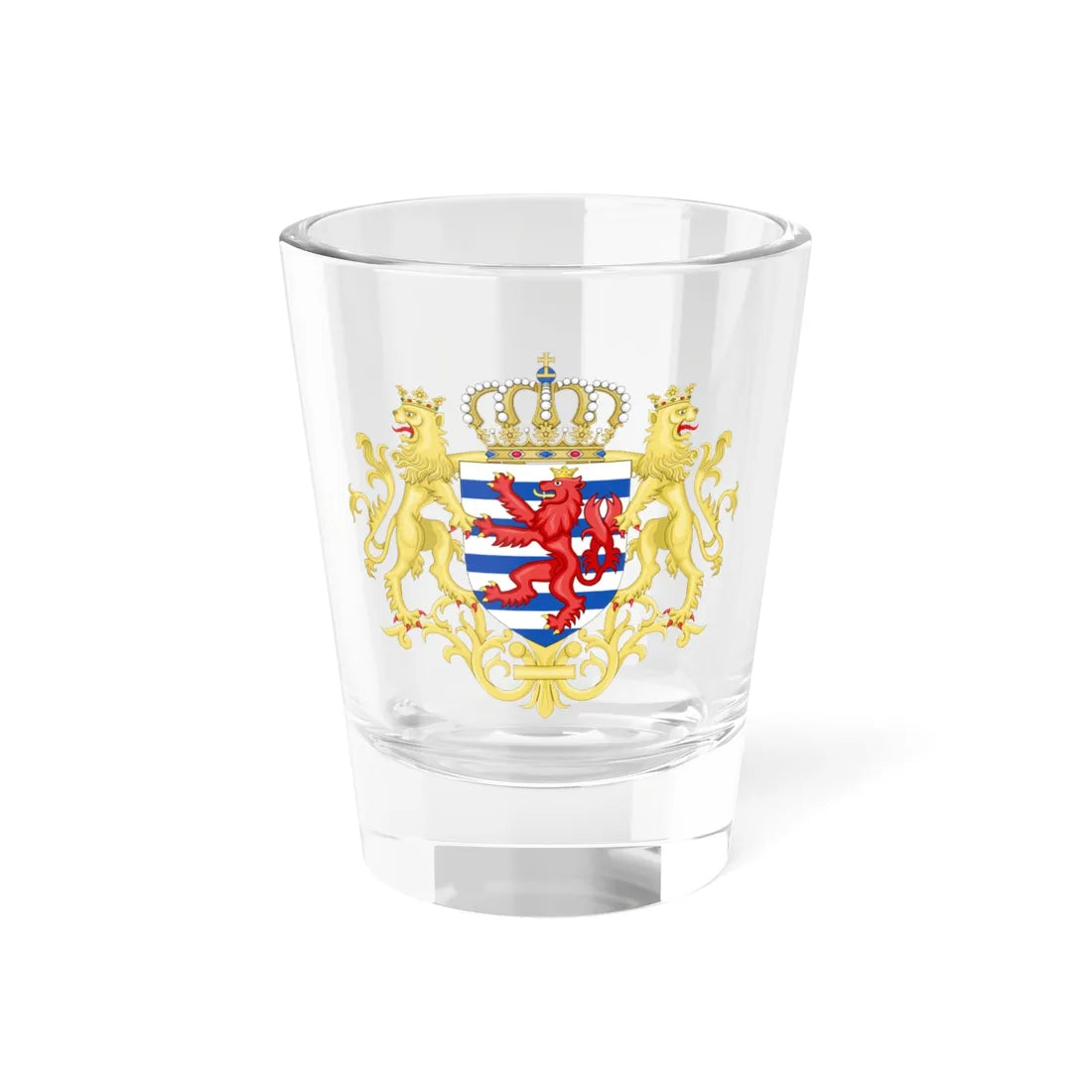 Middle coat of arms of Luxembourg (Luxembourg) (Coat of Arms) Shot Glass 1.5oz 1.5oz - Go Mug Yourself