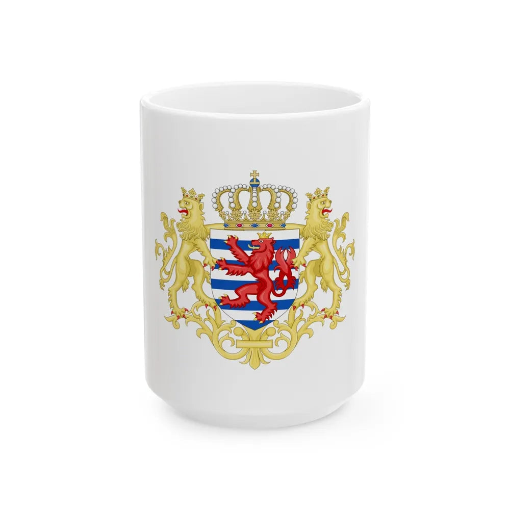 Middle coat of arms of Luxembourg - White Coffee Mug-15oz-Go Mug Yourself