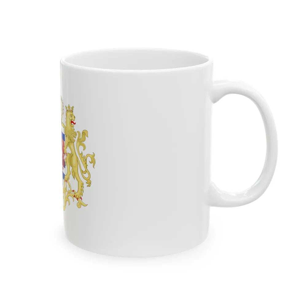 Middle coat of arms of Luxembourg - White Coffee Mug-Go Mug Yourself