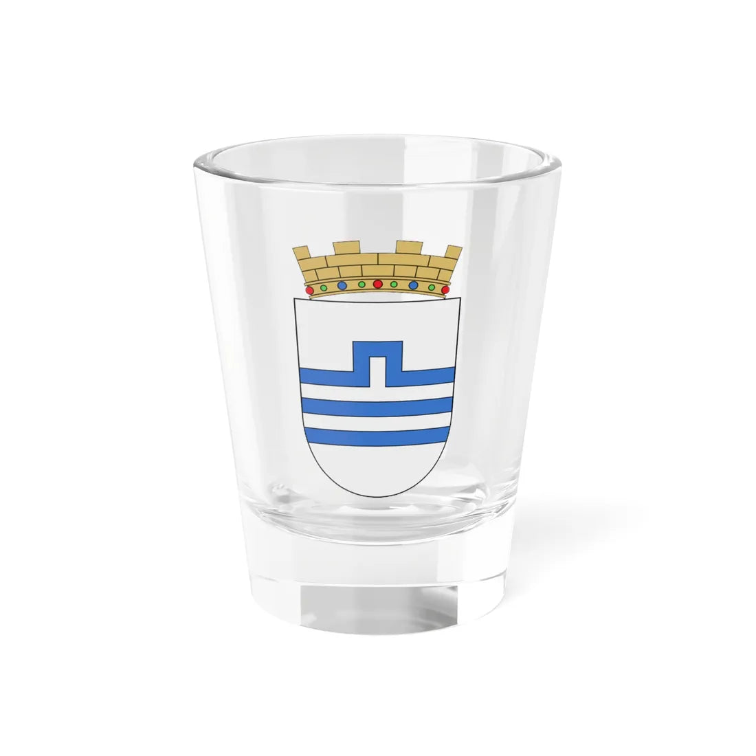 Middle Coat of Arms of Podgorica (Montenegro) (Coat of Arms) Shot Glass 1.5oz 1.5oz - Go Mug Yourself