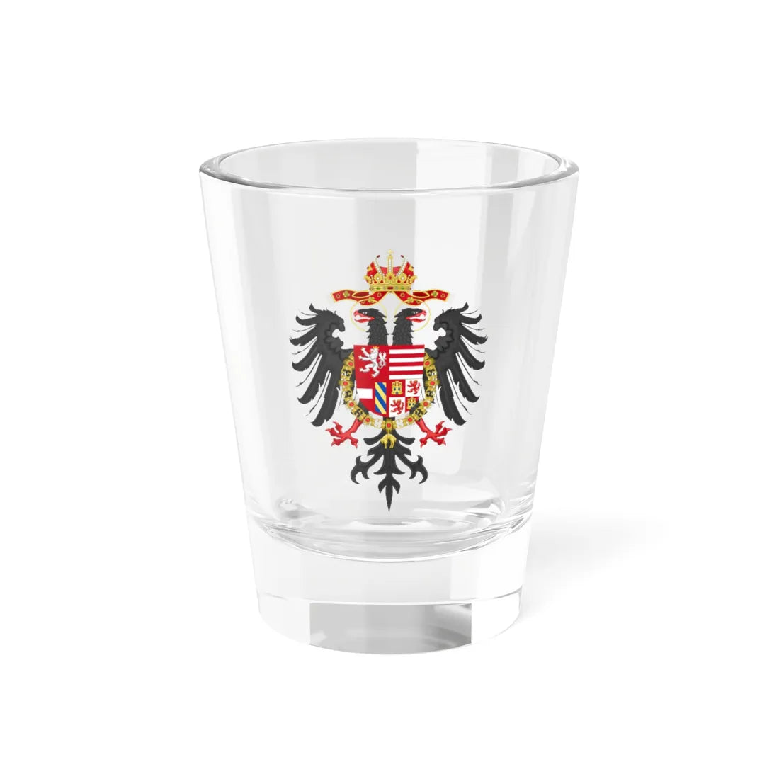 Middle Coat of Arms of Rudolf II Matthias and Ferdinand II Holy Roman Emperors (Germany) (Coat of Arms) Shot Glass 1.5oz 1.5oz - Go Mug Yourself