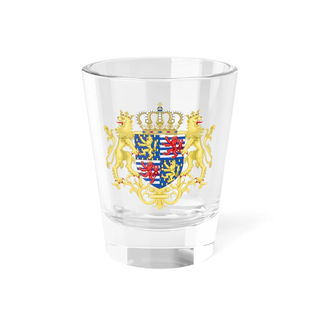 Middle coat of arms of the Grand Duke of Luxembourg 1898-2000 (Luxembourg) (Coat of Arms) Shot Glass 1.5oz 1.5oz - Go Mug Yourself