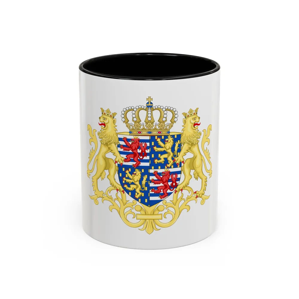 Middle coat of arms of the Grand Duke of Luxembourg (2000) - Accent Coffee Mug 11oz Black - Go Mug Yourself