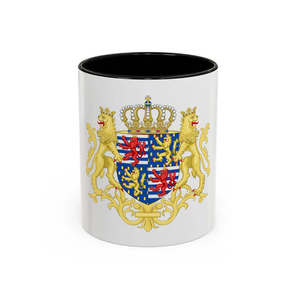 Middle coat of arms of the Grand Duke of Luxembourg (2000) - Accent Coffee Mug 11oz Black - Go Mug Yourself