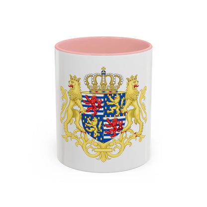 Middle coat of arms of the Grand Duke of Luxembourg (2000) - Accent Coffee Mug 11oz Pink - Go Mug Yourself