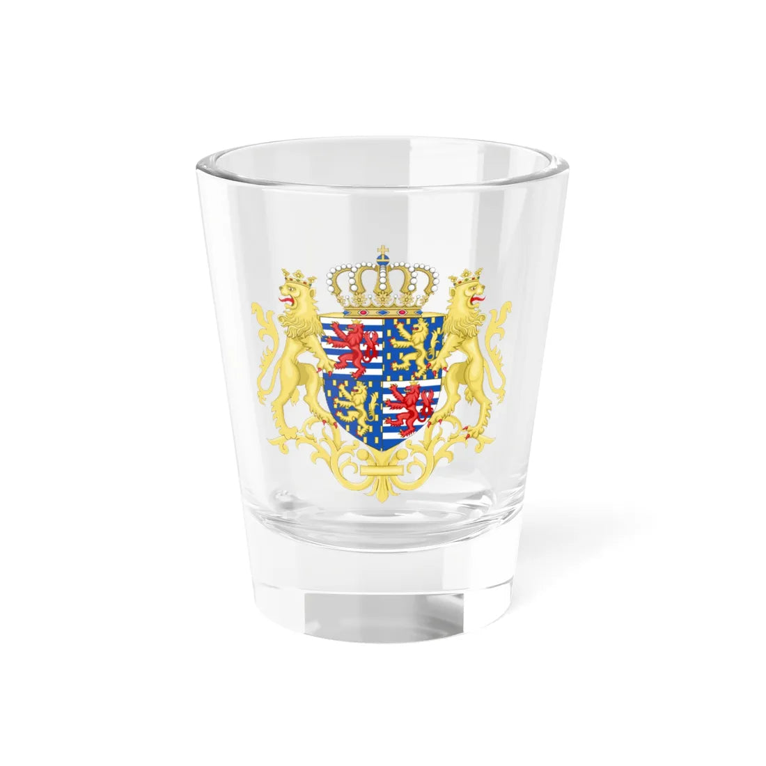 Middle coat of arms of the Grand Duke of Luxembourg 2000 (Luxembourg) (Coat of Arms) Shot Glass 1.5oz 1.5oz - Go Mug Yourself