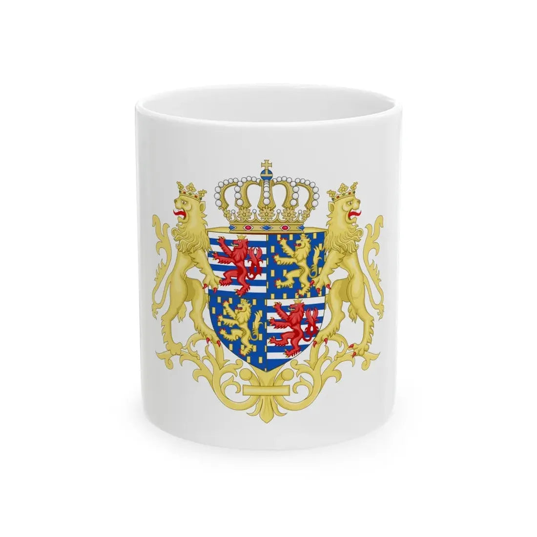 Middle coat of arms of the Grand Duke of Luxembourg (2000) - White Coffee Mug 11oz - Go Mug Yourself