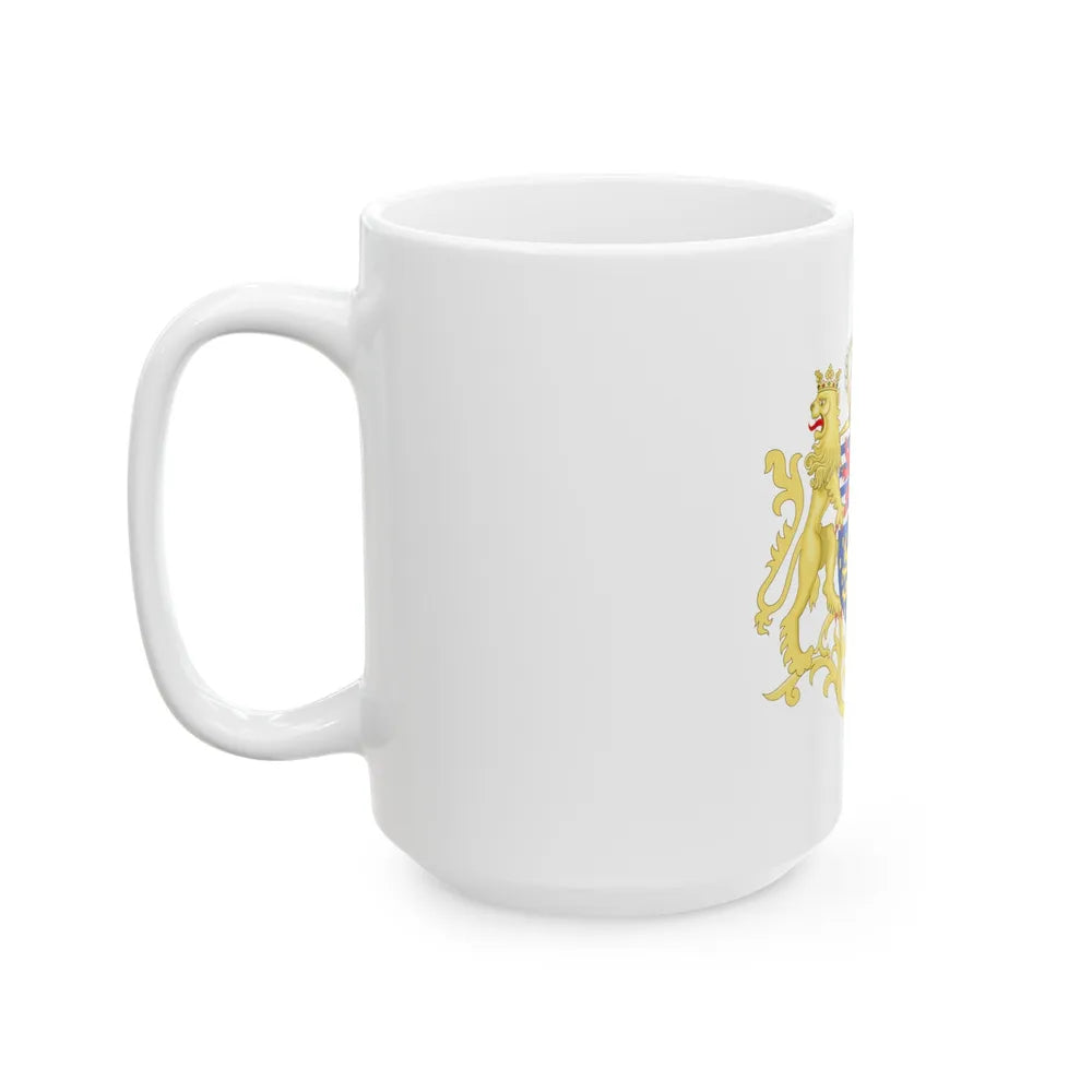 Middle coat of arms of the Grand Duke of Luxembourg (2000) - White Coffee Mug-Go Mug Yourself