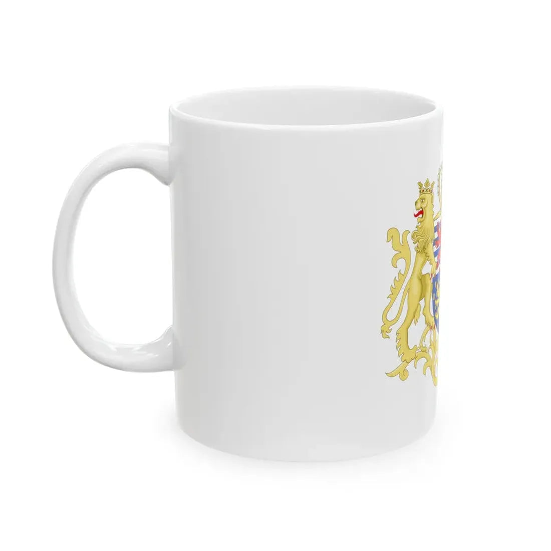Middle coat of arms of the Grand Duke of Luxembourg (2000) - White Coffee Mug - Go Mug Yourself