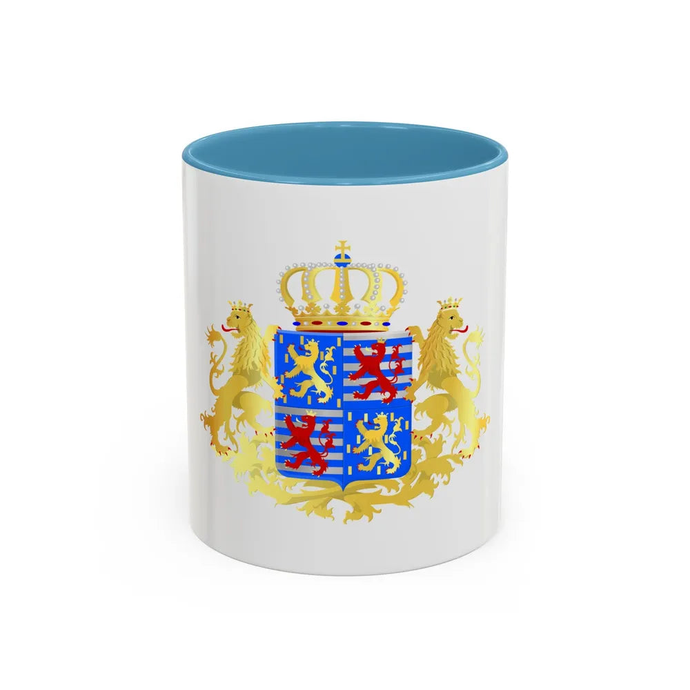 Middle coat of arms of the Grand Dukes of Luxembourg prior to 2000 - Accent Coffee Mug 11oz Light Blue - Go Mug Yourself