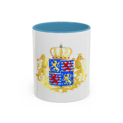 Middle coat of arms of the Grand Dukes of Luxembourg prior to 2000 - Accent Coffee Mug 11oz Light Blue - Go Mug Yourself