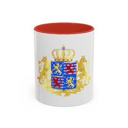 Middle coat of arms of the Grand Dukes of Luxembourg prior to 2000 - Accent Coffee Mug 11oz Red - Go Mug Yourself