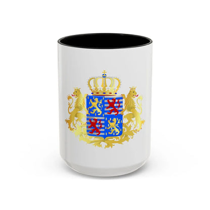 Middle coat of arms of the Grand Dukes of Luxembourg prior to 2000 - Accent Coffee Mug 15oz Black - Go Mug Yourself