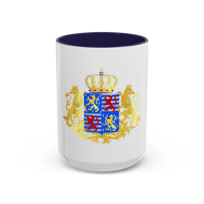 Middle coat of arms of the Grand Dukes of Luxembourg prior to 2000 - Accent Coffee Mug 15oz Navy - Go Mug Yourself