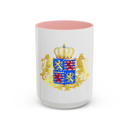 Middle coat of arms of the Grand Dukes of Luxembourg prior to 2000 - Accent Coffee Mug 15oz Pink - Go Mug Yourself