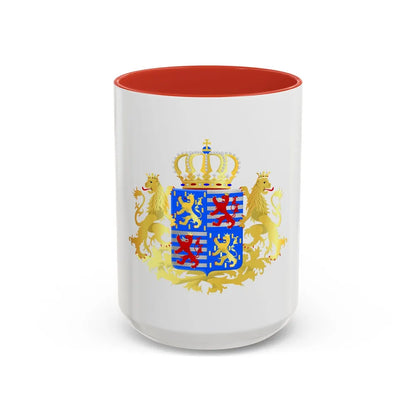 Middle coat of arms of the Grand Dukes of Luxembourg prior to 2000 - Accent Coffee Mug 15oz Red - Go Mug Yourself
