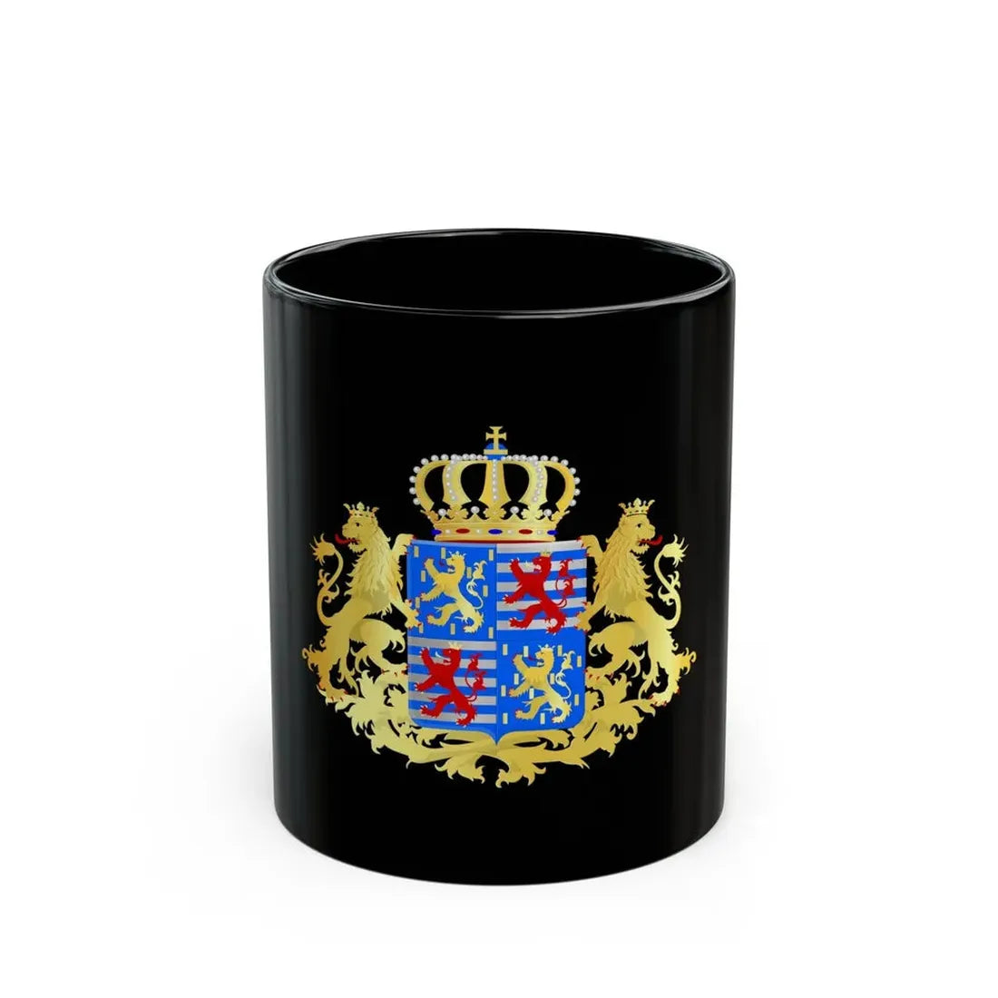 Middle coat of arms of the Grand Dukes of Luxembourg prior to 2000 - Black Coffee Mug 11oz - Go Mug Yourself
