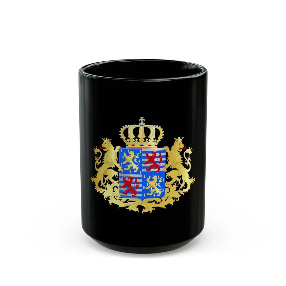 Middle coat of arms of the Grand Dukes of Luxembourg prior to 2000 - Black Coffee Mug 15oz - Go Mug Yourself