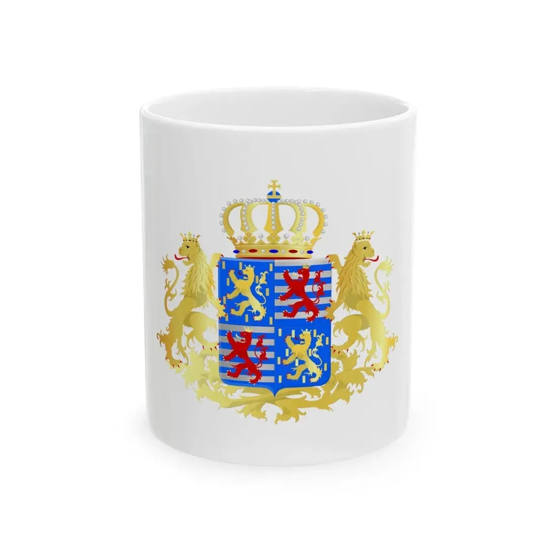 Middle coat of arms of the Grand Dukes of Luxembourg prior to 2000 - White Coffee Mug 11oz - Go Mug Yourself