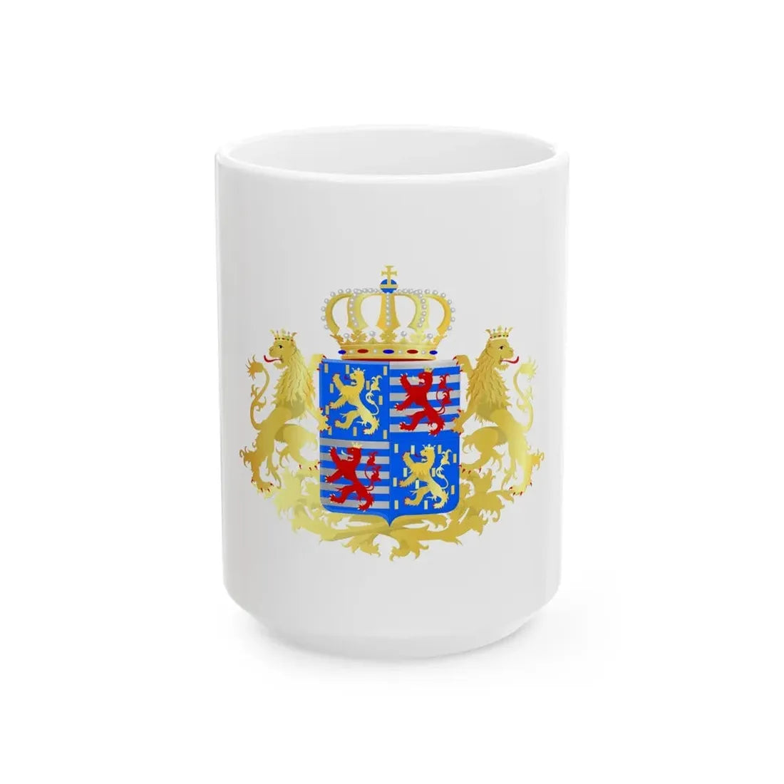 Middle coat of arms of the Grand Dukes of Luxembourg prior to 2000 - White Coffee Mug 15oz - Go Mug Yourself