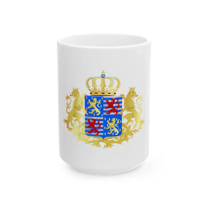 Middle coat of arms of the Grand Dukes of Luxembourg prior to 2000 - White Coffee Mug 15oz - Go Mug Yourself