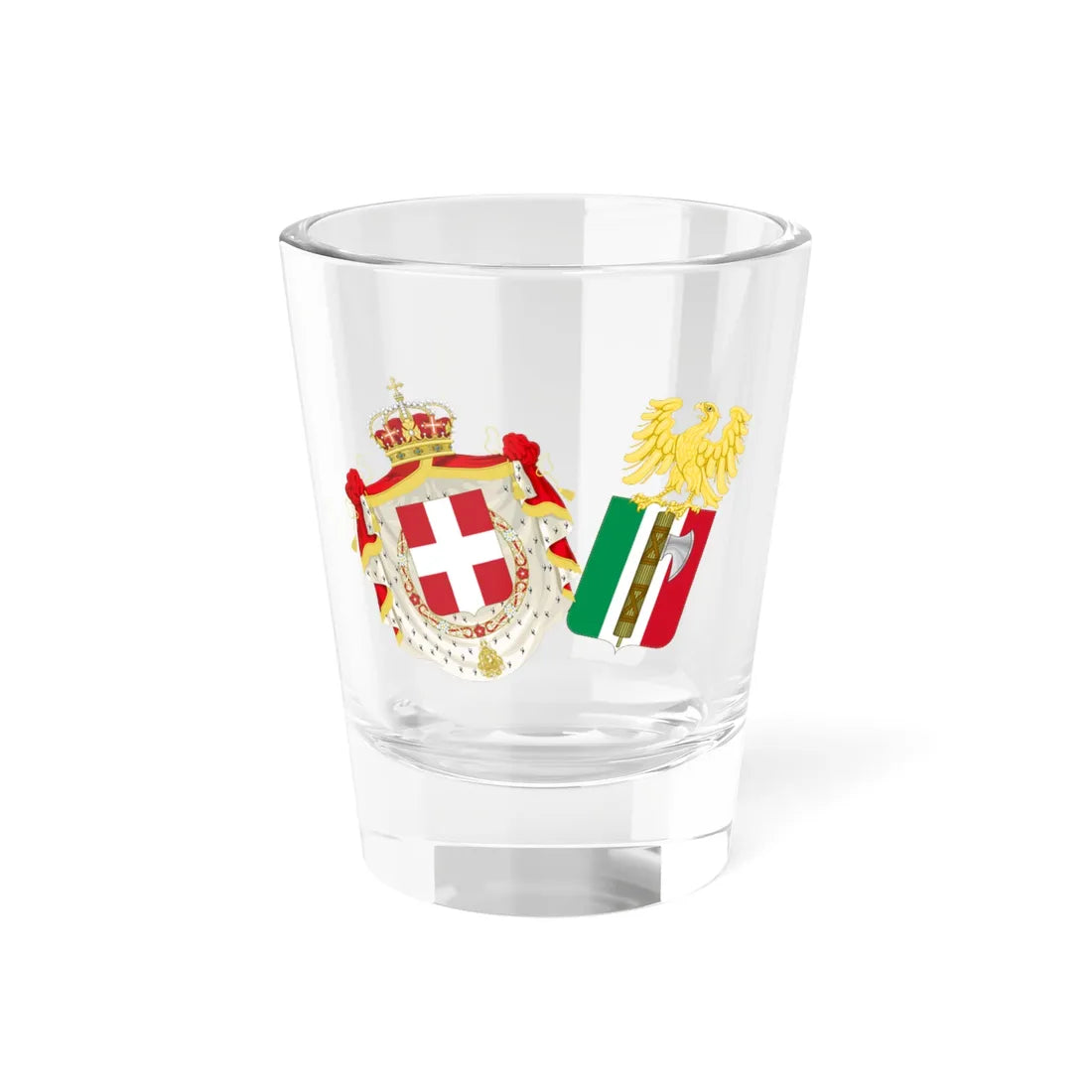 Middle Coat of Arms of the Kingdom of Italy 1927-1929 (Italy) (Coat of Arms) Shot Glass 1.5oz 1.5oz - Go Mug Yourself