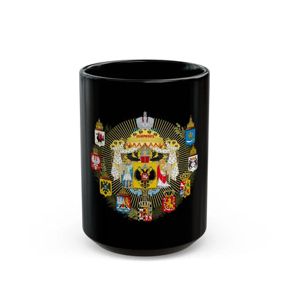 Middle Coat of Arms of the Russian Empire - Black Coffee Mug-15oz-Go Mug Yourself