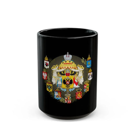Middle Coat of Arms of the Russian Empire - Black Coffee Mug 15oz - Go Mug Yourself