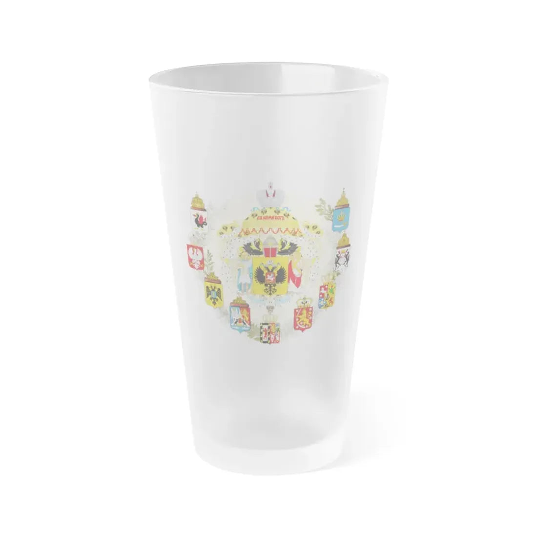 Middle Coat of Arms of the Russian Empire - Frosted Pint Glass 16oz Default Title - Go Mug Yourself