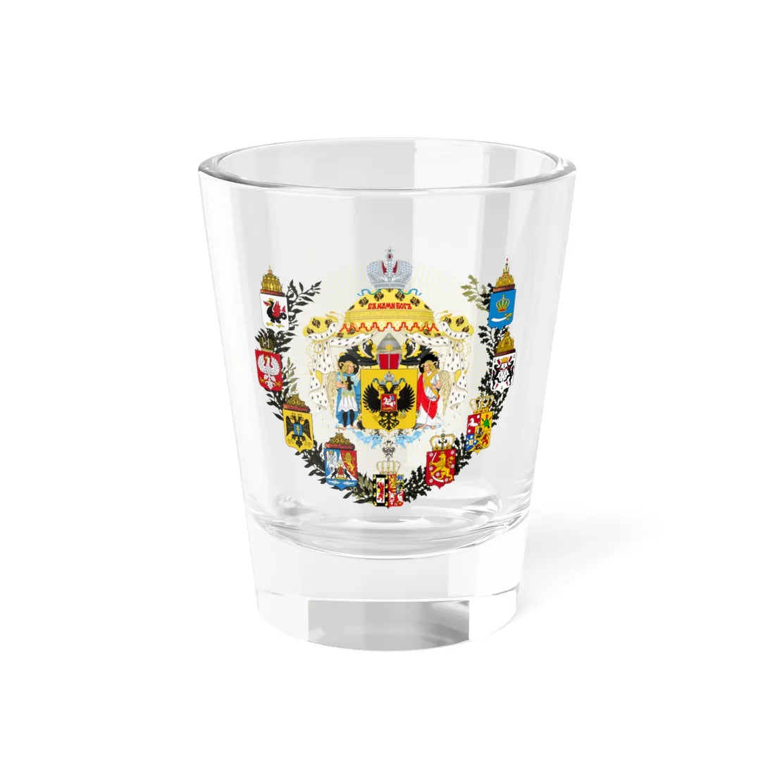 Middle Coat of Arms of the Russian Empire (Russia) (Coat of Arms) Shot Glass 1.5oz 1.5oz - Go Mug Yourself