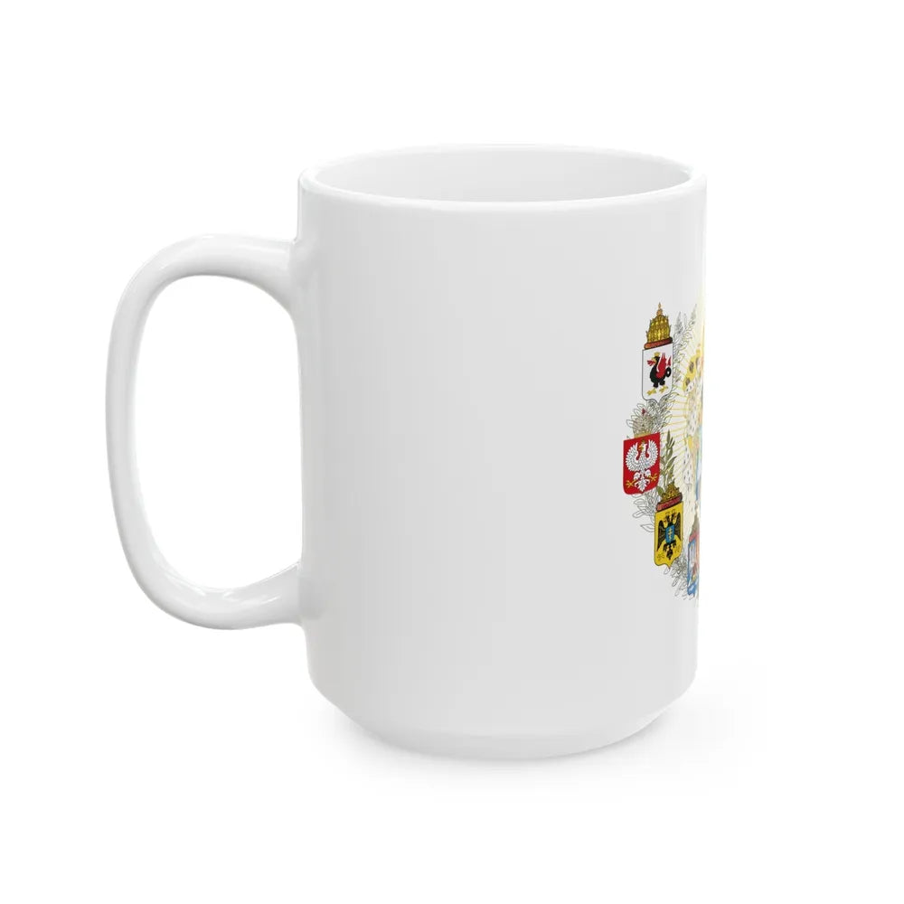 Middle Coat of Arms of the Russian Empire - White Coffee Mug-Go Mug Yourself