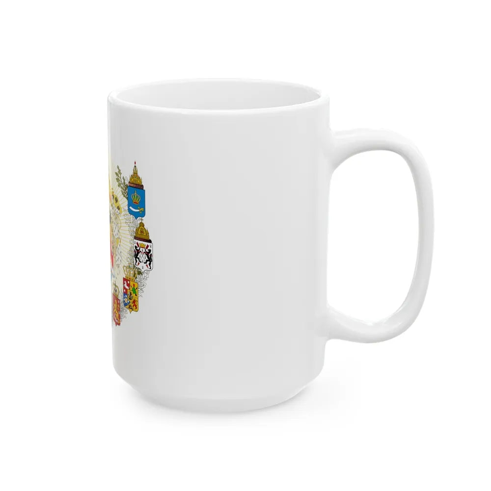 Middle Coat of Arms of the Russian Empire - White Coffee Mug-Go Mug Yourself