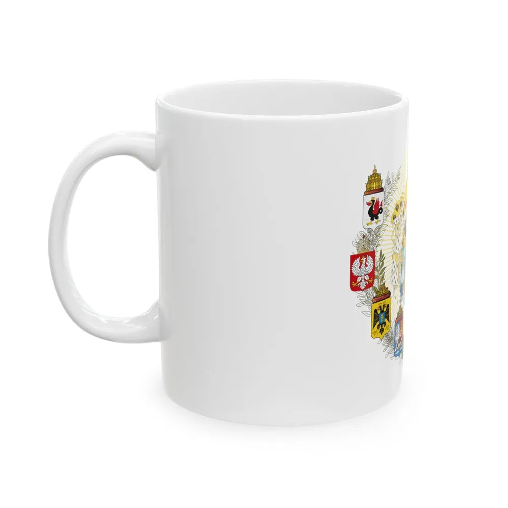 Middle Coat of Arms of the Russian Empire - White Coffee Mug-Go Mug Yourself