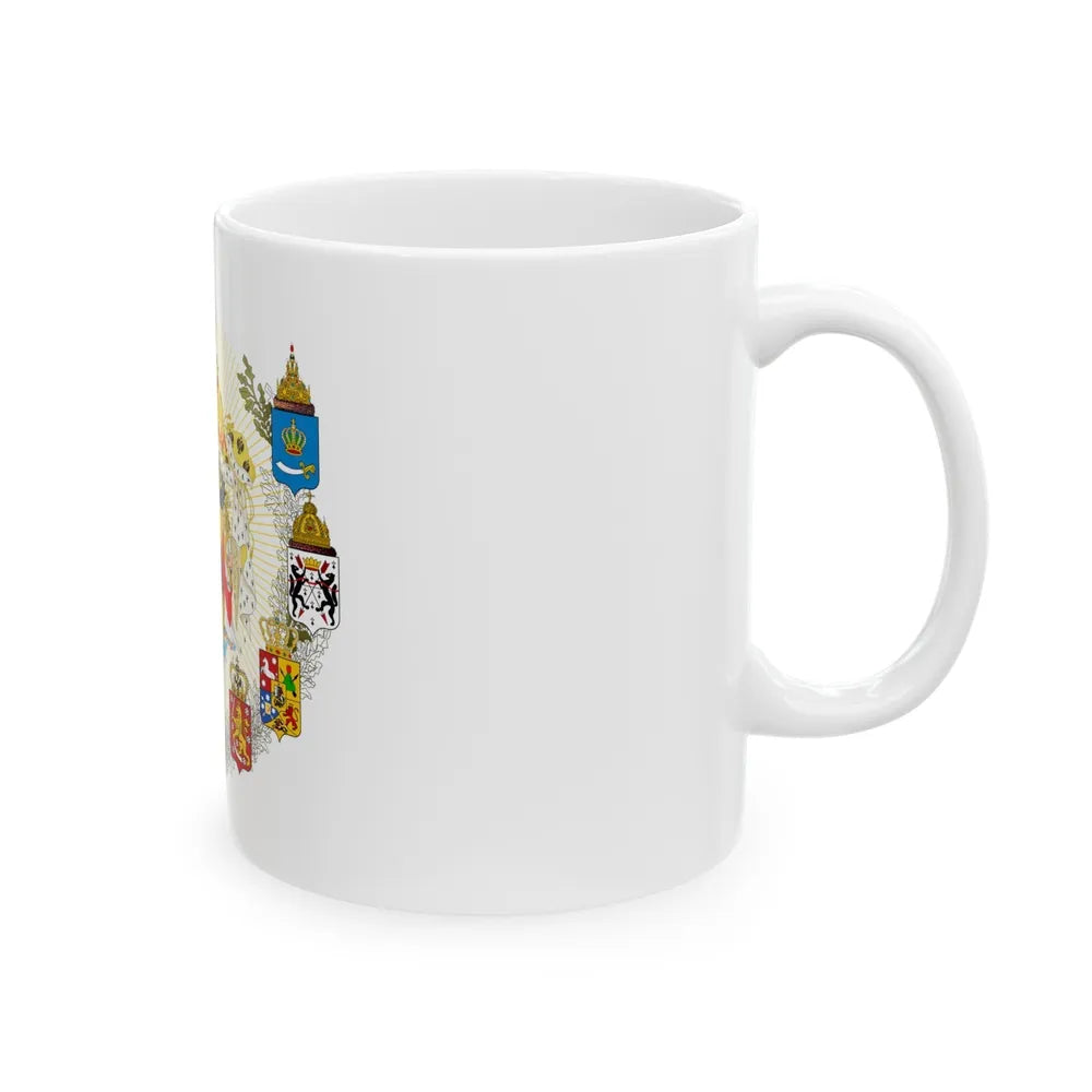 Middle Coat of Arms of the Russian Empire - White Coffee Mug-Go Mug Yourself