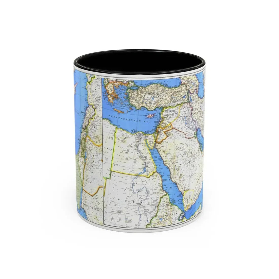 Middle East (1978) (Map) Accent Coffee Mug 11oz Black - Go Mug Yourself