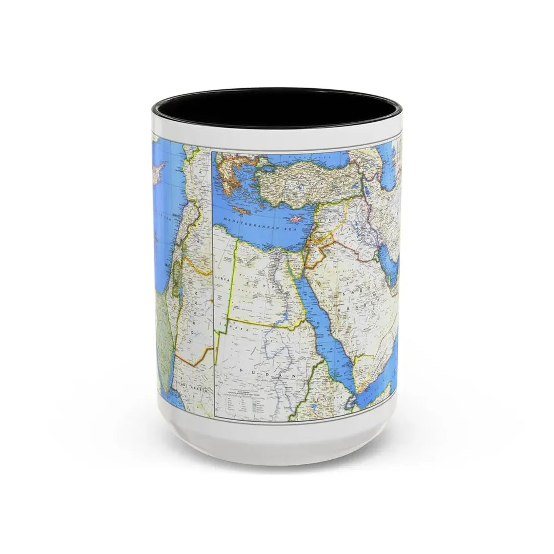 Middle East (1978) (Map) Accent Coffee Mug 15oz Black - Go Mug Yourself