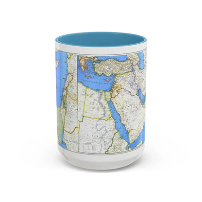 Middle East (1978) (Map) Accent Coffee Mug 15oz Light Blue - Go Mug Yourself