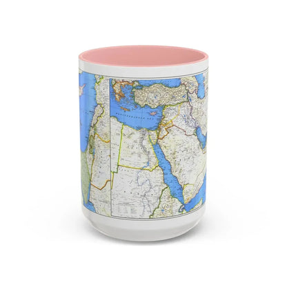 Middle East (1978) (Map) Accent Coffee Mug 15oz Pink - Go Mug Yourself