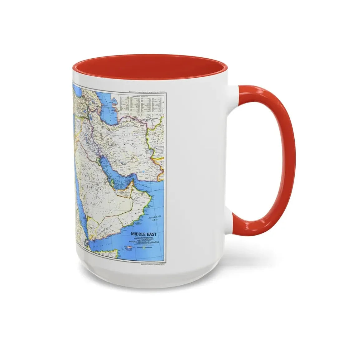 Middle East (1978) (Map) Accent Coffee Mug - Go Mug Yourself