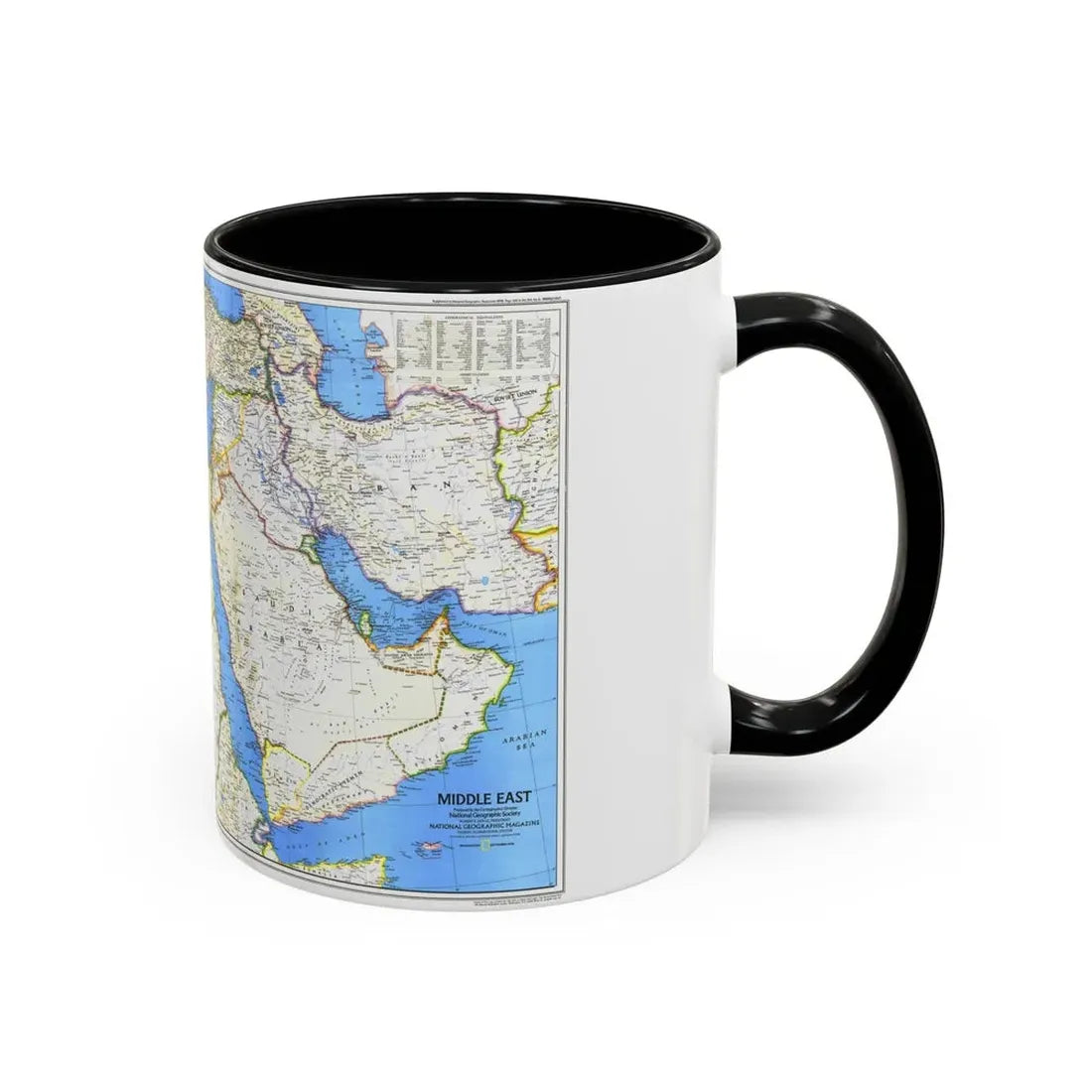 Middle East (1978) (Map) Accent Coffee Mug - Go Mug Yourself