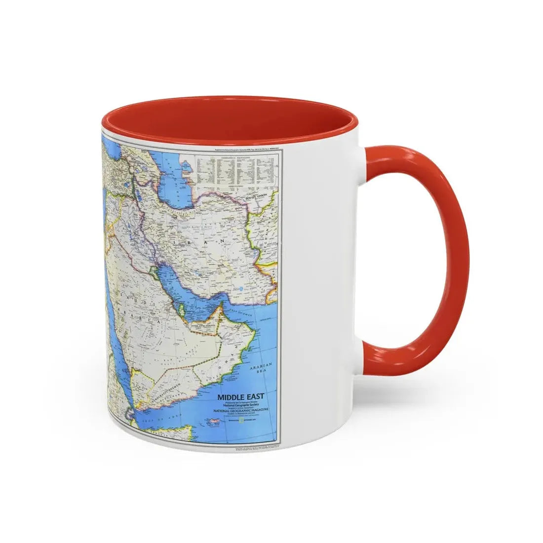 Middle East (1978) (Map) Accent Coffee Mug - Go Mug Yourself