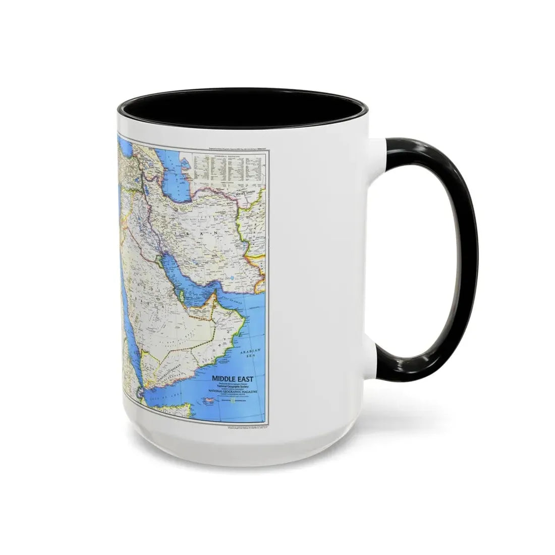 Middle East (1978) (Map) Accent Coffee Mug - Go Mug Yourself