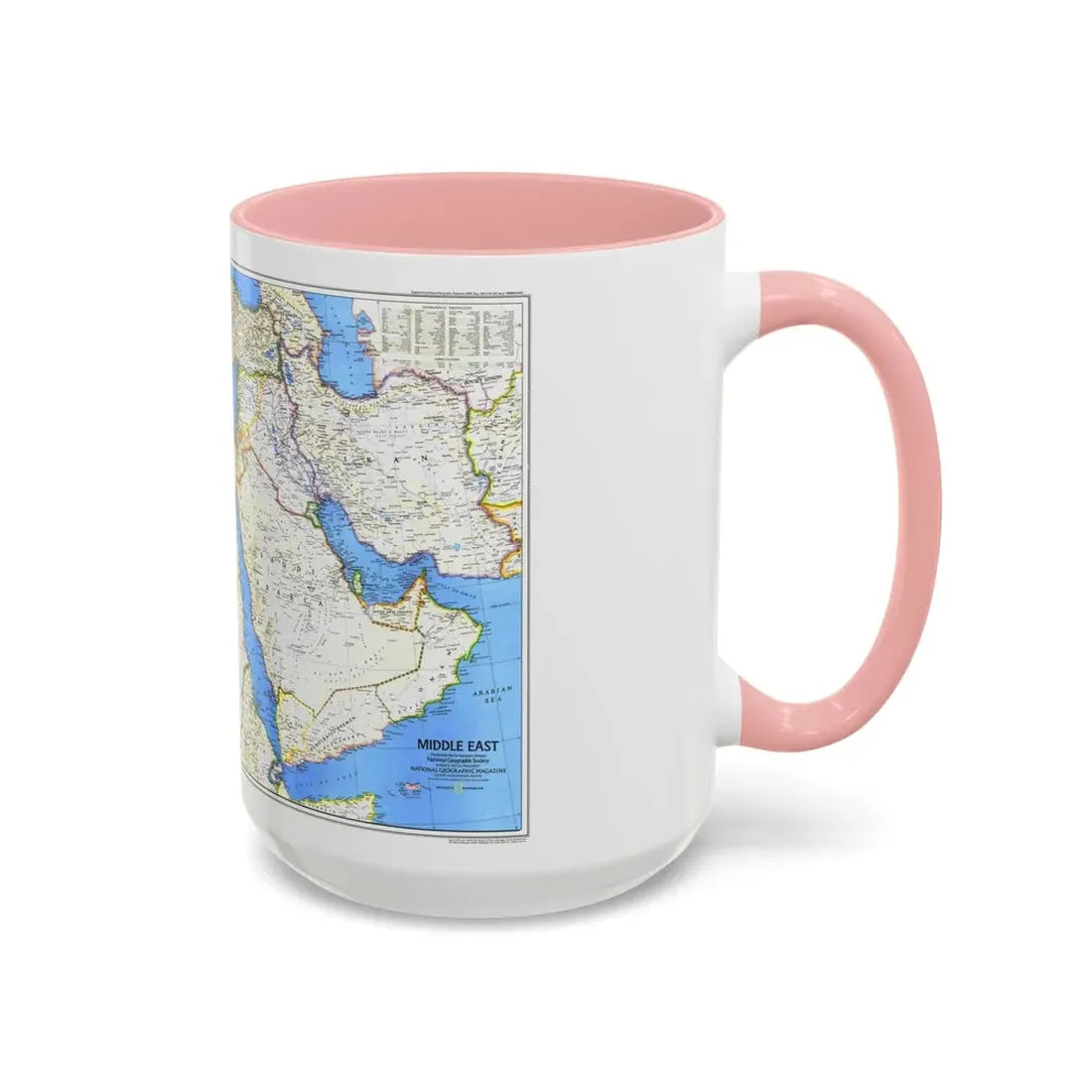 Middle East (1978) (Map) Accent Coffee Mug - Go Mug Yourself
