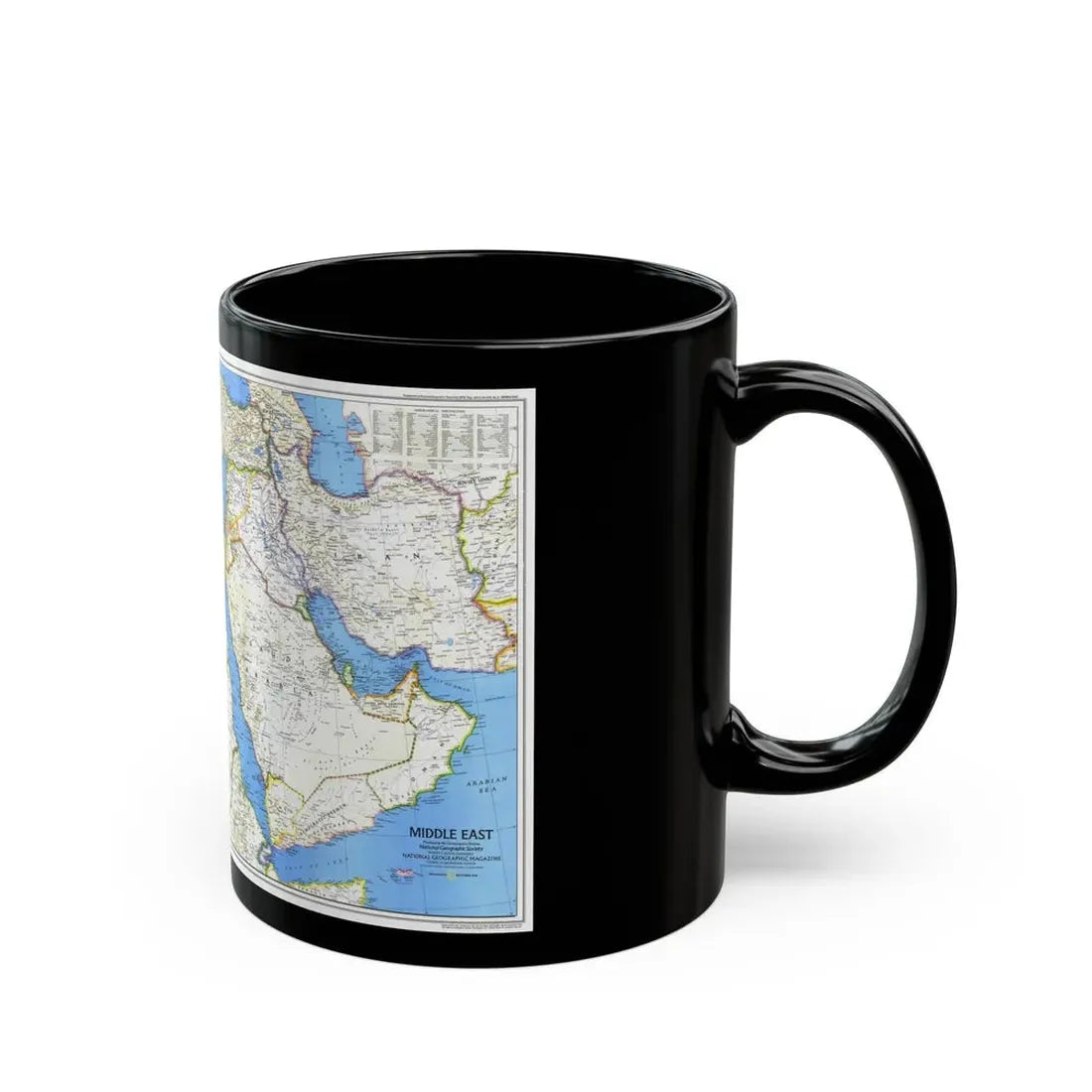 Middle East (1978) (Map) Black Coffee Mug - Go Mug Yourself
